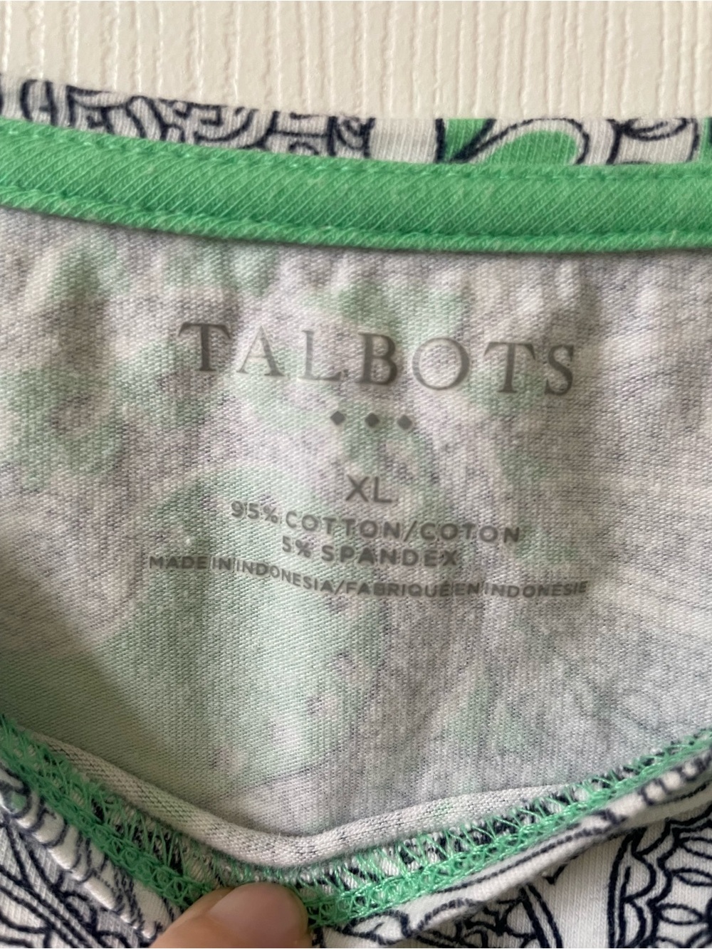 Talbots Green Paisley Short Sleeve Women’s Top xl - Picture 3 of 7